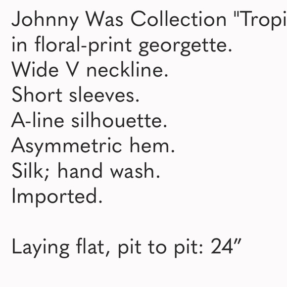 Johnny Was Tropical Flower Short-Sleeve Tunic XL - Picture 8 of 8